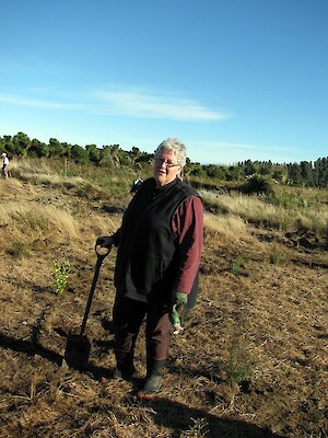 Ruth helping out at Bushy Point