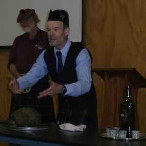 Barry addressing the Haggis